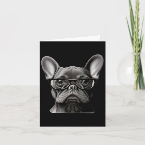 French Bulldog Face Cute Frenchie Mama With Gles  Card