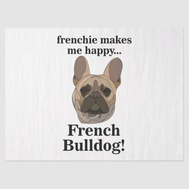 French Bulldog Face Dog Lover Tissue Paper (Front)