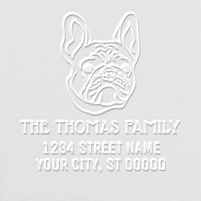 French Bulldog Face Dog Name Return Address Embosser (Design)