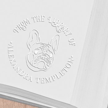 French Bulldog Face “from The Library Of” Book Embosser by ItsMyPartyDesigns at Zazzle