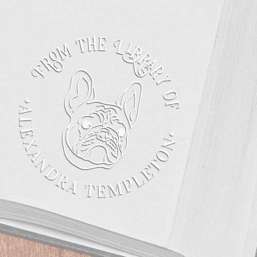 French Bulldog Face From the Library of Book Embosser