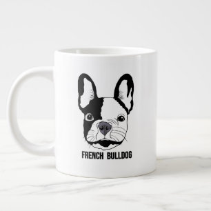 French Bulldog face on Giant Coffee Mug