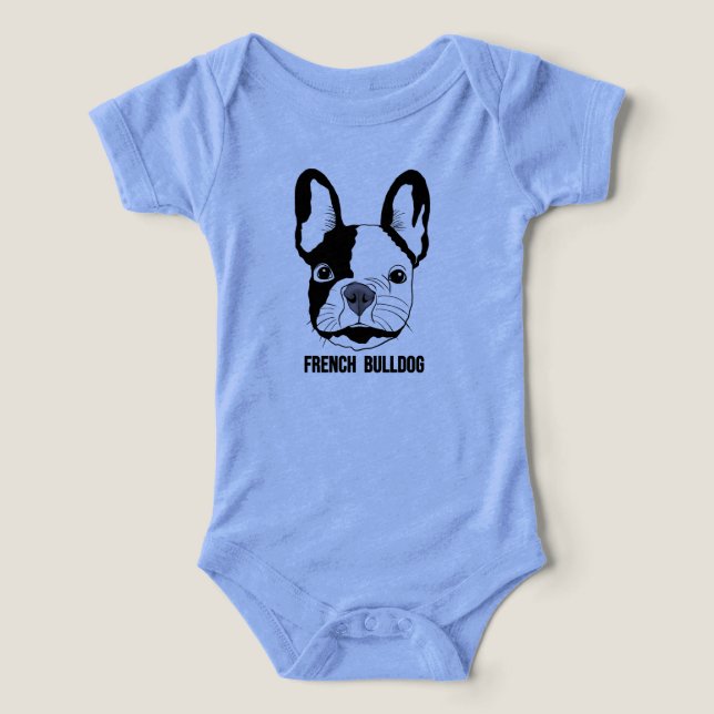 French Bulldog face on toddlers baby Infant T-shirt (Design Front)