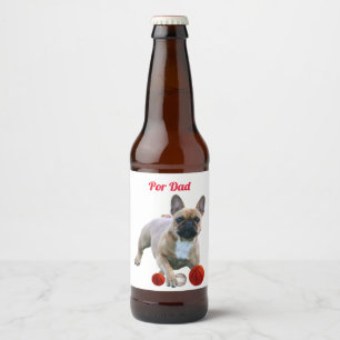 French Bulldog Father's Day Beer Bottle Label