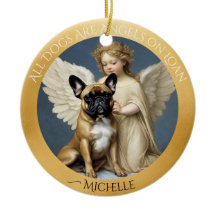 French Bulldog Fawn Angel Personalized
