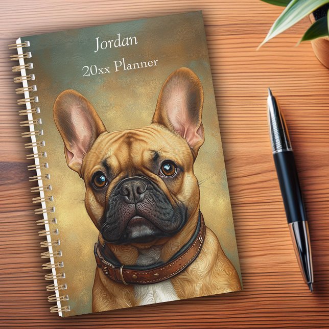 French Bulldog Fawn Frenchie Portrait Personalized Planner (French Bulldog Fawn Frenchie Portrait Personalized Planner)