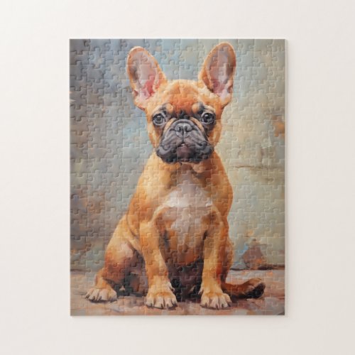 French Bulldog fawn puppy portrait Jigsaw Puzzle