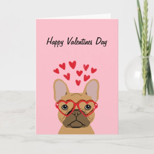 French Bulldog fawn valentines love card