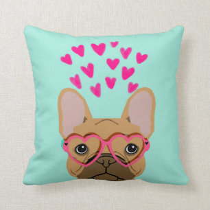French Bulldog - fawn valentines love gift Throw Pillow