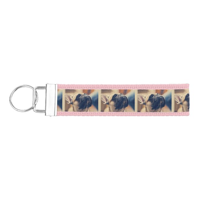 french bulldog fawn wrist keychain (Keys on Left)