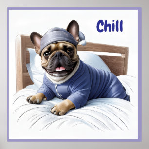 French Bulldog Festival Sleep Day Bulldog Poster