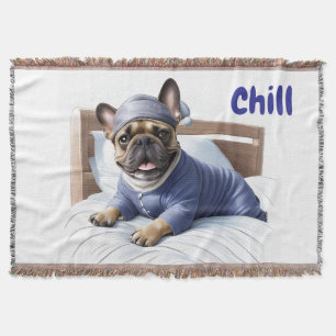 French Bulldog Festival Sleep Day Bulldog Throw Blanket