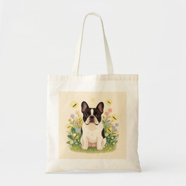 French Bulldog Firefly summer eve Tote Bag