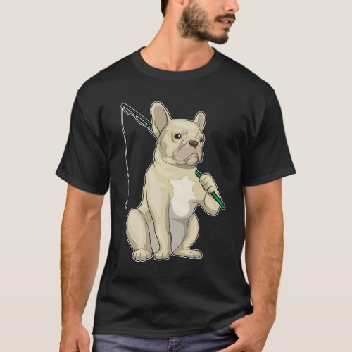French Bulldog Fisher Fishing rod Fishing T_Shirt