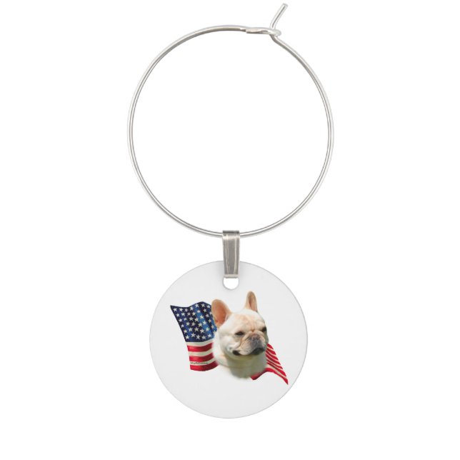 French Bulldog Flag Wine Charm (Front)