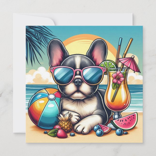 French Bulldog Flat Card (Front)