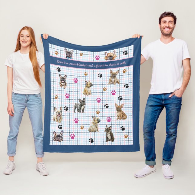 French Bulldog Fleece Blanket (In Situ)