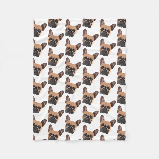 French Bulldog Fleece Blanket (Front)