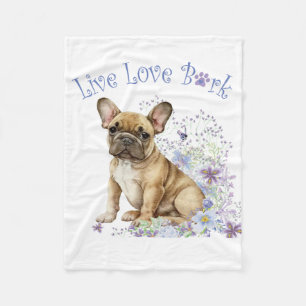 French Bulldog Floral Fleece Blanket