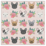 French Bulldog Florals Fabric