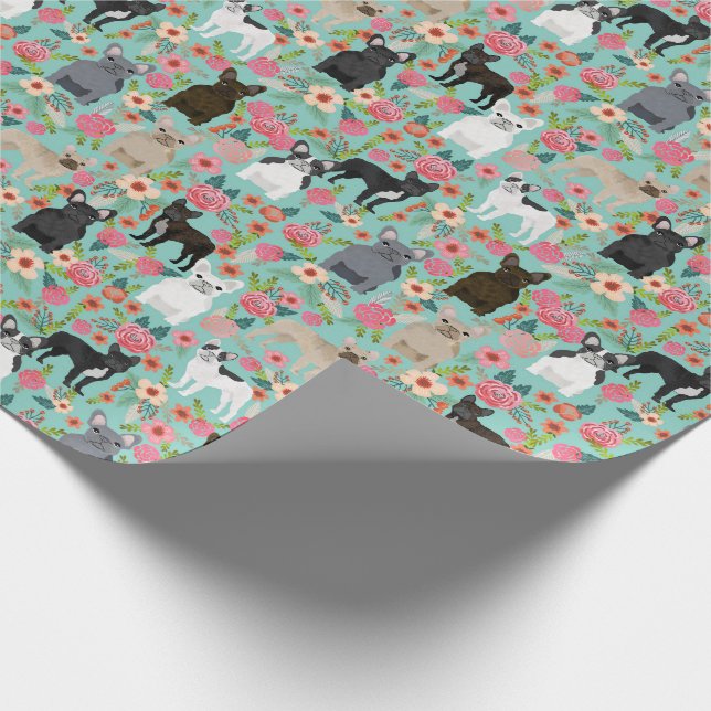 French Bulldog Florals Wrapping Paper (Corner)