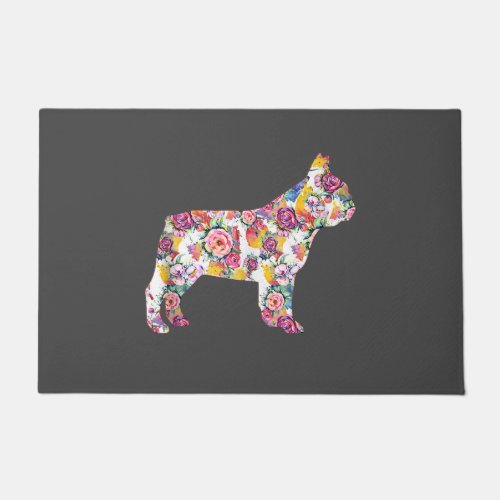 French Bulldog Flower Pattern Frenchie Bulldogs Doormat