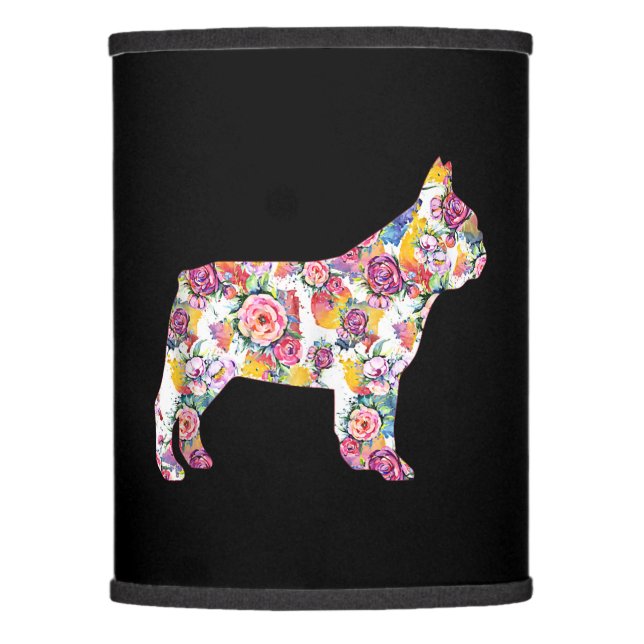 French Bulldog Flower Pattern Frenchie Bulldogs Lamp Shade (Front)