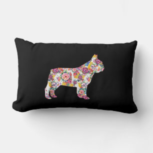 French Bulldog Flower Pattern Frenchie Bulldogs Lumbar Pillow