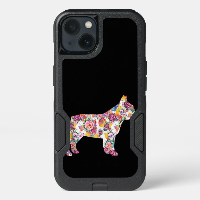 French Bulldog Flower Pattern Frenchie Bulldogs Otterbox iPhone Case (Back)
