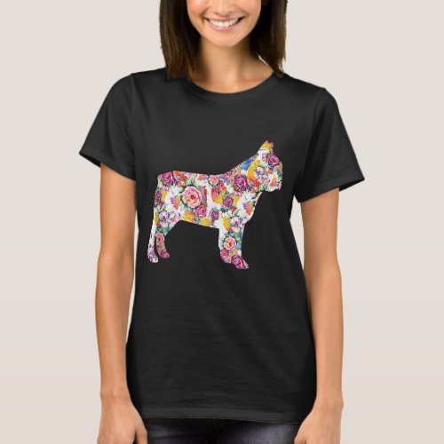 French Bulldog Flower Pattern Frenchie Bulldogs T_Shirt