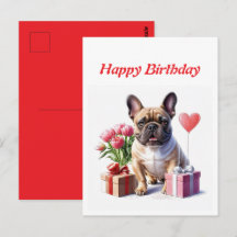 French Bulldog Flowers Birthday Bulldog