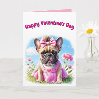 French Bulldog Flowers French Bulldog Card