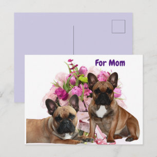 French Bulldog Flowers French Bulldog Celebration Holiday Postcard