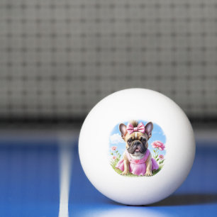 French Bulldog Flowers French Bulldog Ping Pong Ball