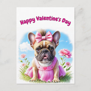 French Bulldog Flowers French Bulldog Postcard