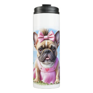 French Bulldog Flowers French Bulldog Thermal Tumbler