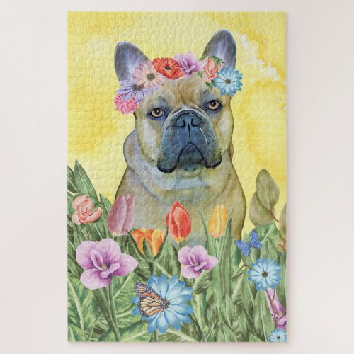 French Bulldog Flowers Jigsaw Puzzle