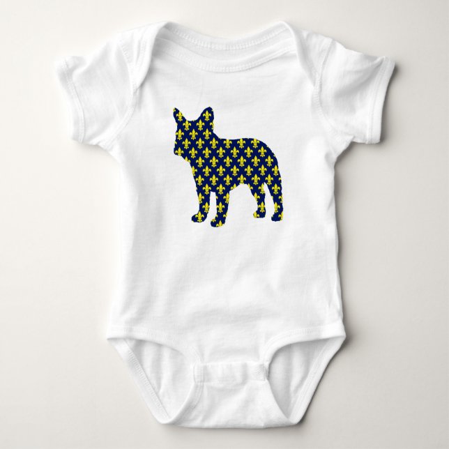 French Bulldog Fluer de Lis Baby Bodysuit (Front)