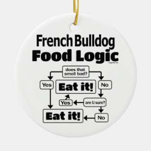 French Bulldog Food Logic Ceramic Ornament
