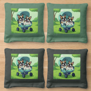 French Bulldog Französische Bulldogge Zwillinge Cornhole Bags