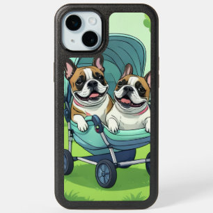 French Bulldog Französische Bulldogge Zwillinge iPhone 15 Plus Case