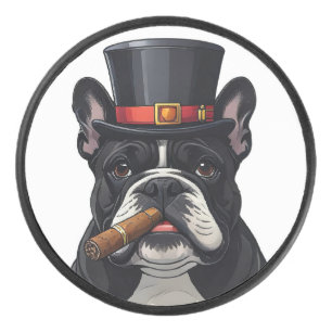French Bulldog French Bulldog Cigar Hockey Puck