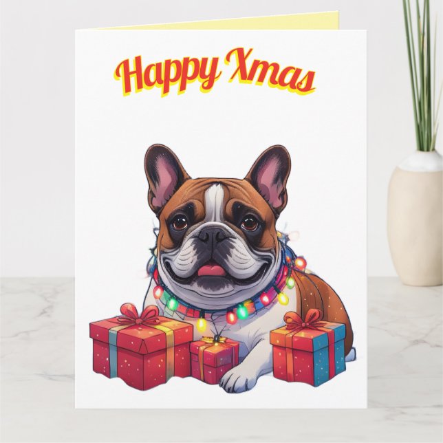 French Bulldog French Bulldog String of Lights Card (Front)
