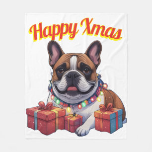 French Bulldog French Bulldog String of Lights Fleece Blanket