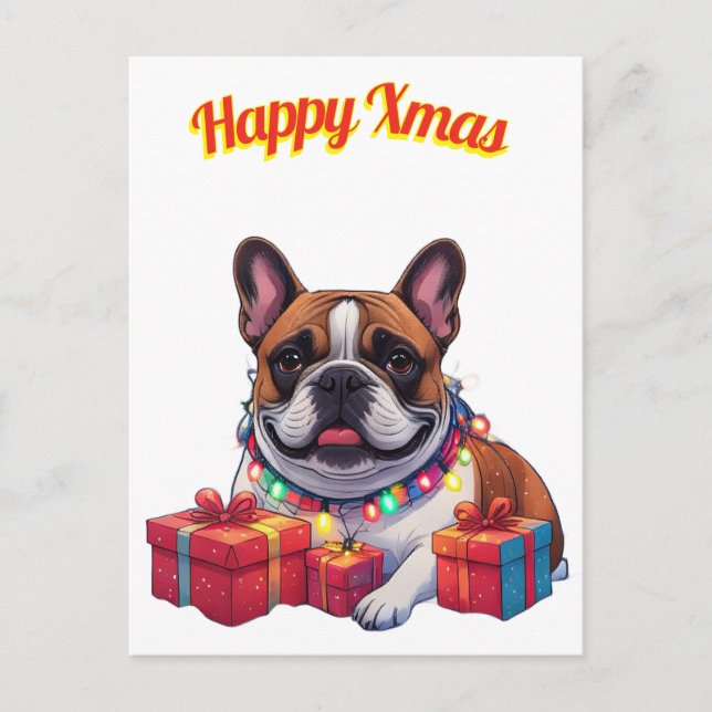 French Bulldog French Bulldog String of Lights Postcard (Front)