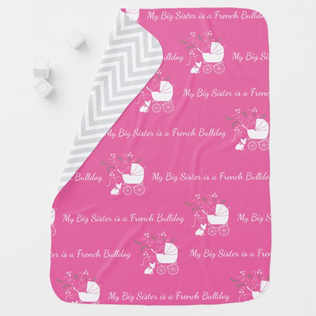 French Bulldog Frenchie Baby SHower Baby Blanket (In Situ)