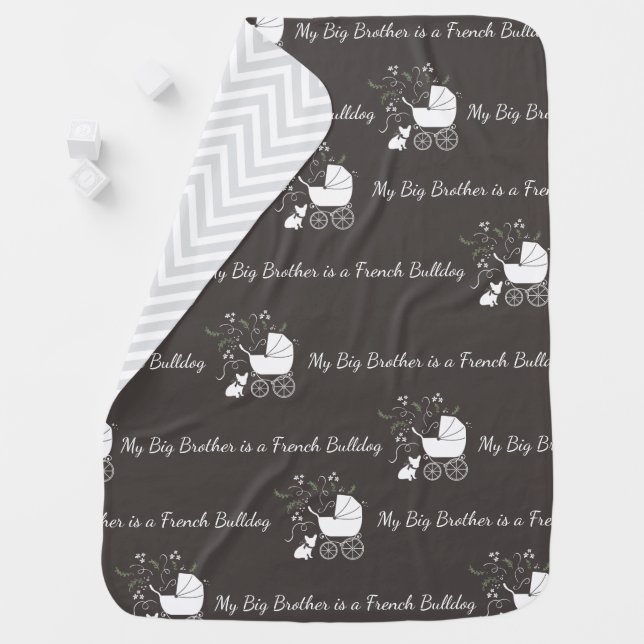 French Bulldog Frenchie Baby SHower Blanket (In Situ)