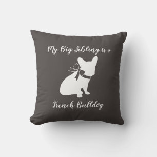 French Bulldog Frenchie Baby SHower Throw Pillow