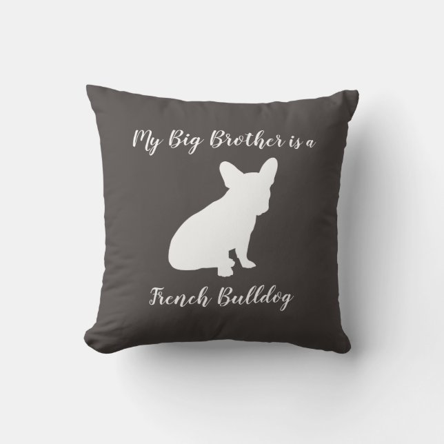 French Bulldog Frenchie Baby SHower Throw Pillow (Front)