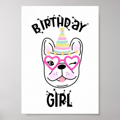 French Bulldog Frenchie Birthday Party  Poster